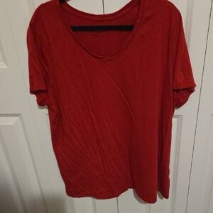 Time and Tru Vibrant Red Short Sleeve Top